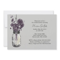 Wild flowers & Mason Jar Bridal Shower Personalized Invitations