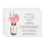 Wild flowers &amp; Mason Jar Bridal Shower Personalized Invitations