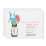 Wild flowers & Mason Jar Bridal Shower invitations