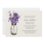 Wild flowers & Mason Jar Bridal Shower Announcements