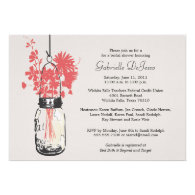 Wild flowers & Mason Jar Bridal Shower Personalized Invites