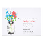Wild flowers & Mason Jar Bridal Shower Custom Invitations