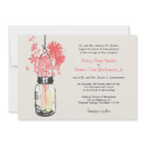 Wild flowers & Mason Jar Wedding Invitations
