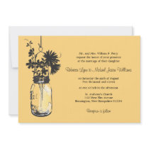 Wild flowers & Mason Jar Wedding Invitations