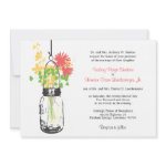 Wild flowers & Mason Jar Wedding Invitations