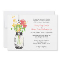 Wild flowers & Mason Jar Wedding Invitations