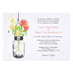 Wild flowers & Mason Jar Wedding Invitations