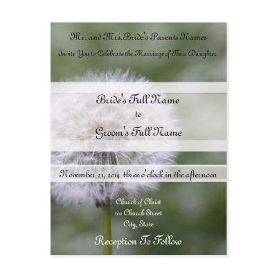 Wild Flowers Wedding Invitations and Favors Post Card
