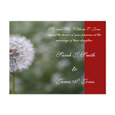Wild Flowers Wedding Invitations and Favors Postcard