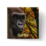 Wild Gorilla Great Apes Primate Art Badge Button