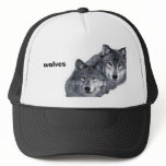 Wild, grey wolves, on a cap. mesh hats