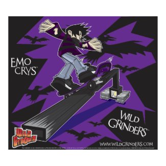 WILD GRINDERS EMO CRYS BOARD SLIDE POSTER print