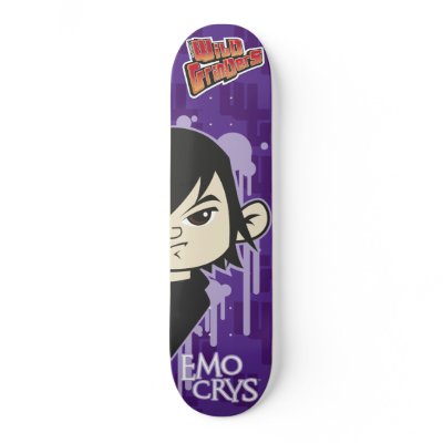 WILD GRINDERS EMO CRYS FACE DECK SKATEBOARD DECK by wildgrinders