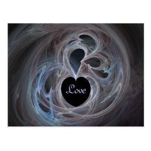 Wild hearts fractal Love Post Cards