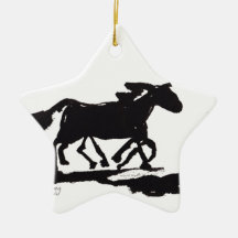 Wild Horse in Ink Christmas Ornament