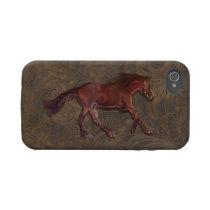 Wild Horse-lover Tooled Leather-look iPhone 4 Case