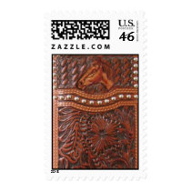 "Wild Horse" Tooled Leather Postage Stamps