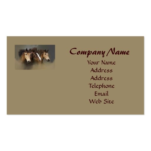 Wild Horse Trio Business Card (back side)