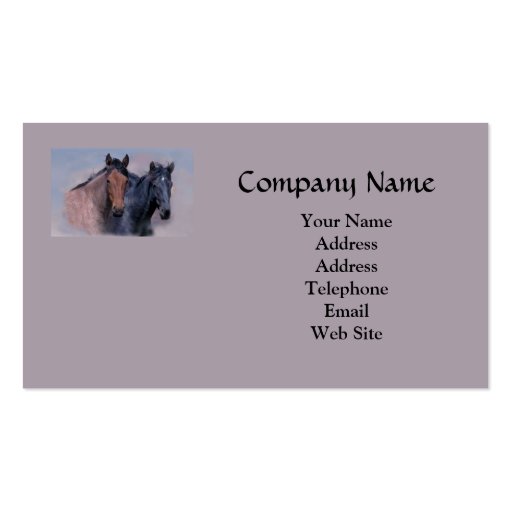 Wild Horses Business Card (back side)