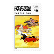 Wild horses postage stamp