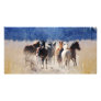 Wild horses running personalized photo card