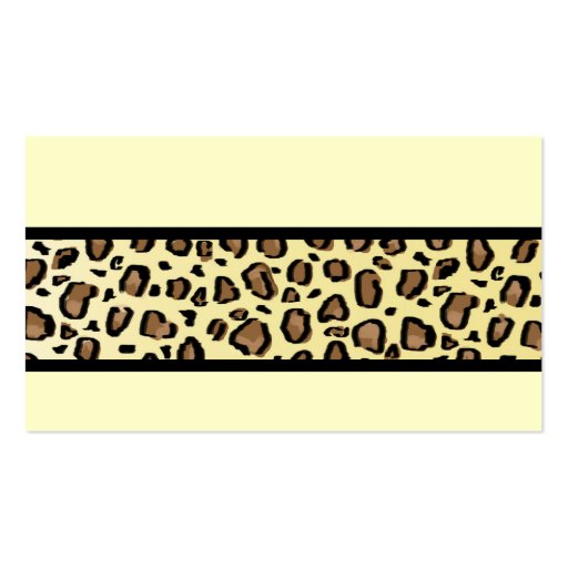 Wild Leopard Print Stripe Business Card (back side)