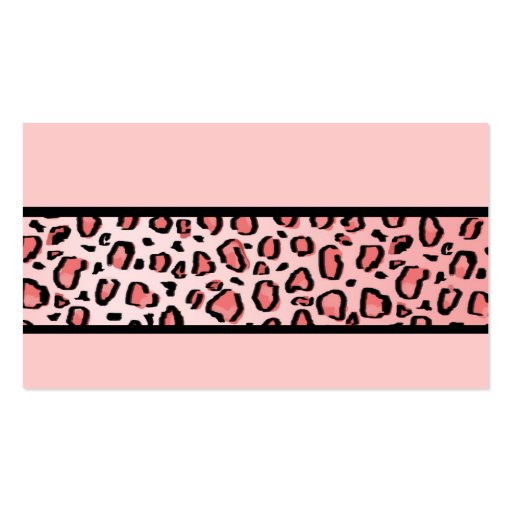 Wild Leopard Print Stripe Pink Business Card (back side)