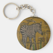 Wild Life Kenya African Safari Zebra.png Key Chain