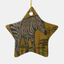 Wild Life Kenya African Safari Zebra.png Christmas Tree Ornaments