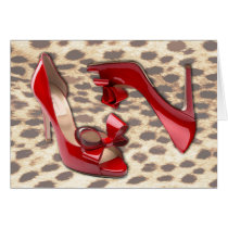 Wild Little Red Bow Peep Greeting Cards