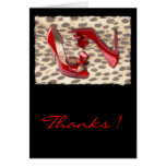 Wild Little Red Bow Peep Thanks Card