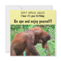 Wild Man Birthday Going Ape Personalized Invitations