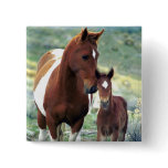 Wild Mare and Foal Button