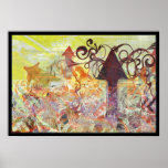 Wild Musical Symphony bright orange Poster