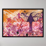 Wild Musical Symphony dark pink Print