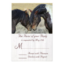 WIld Mustang Horse Wedding RSVP Cards