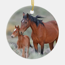 Wild Mustangs at Altamont Pass Christmas Ornament