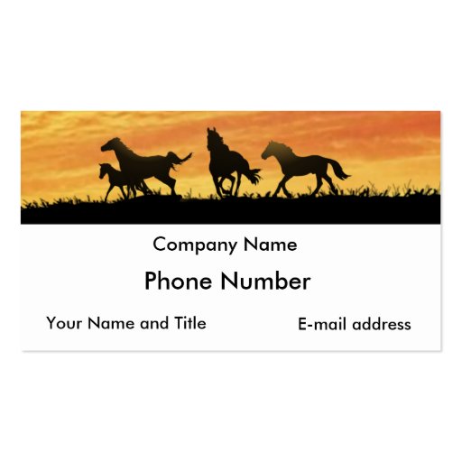 Wild Mustangs Business Card Templates (front side)