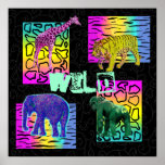 Wild Neon Animals posters