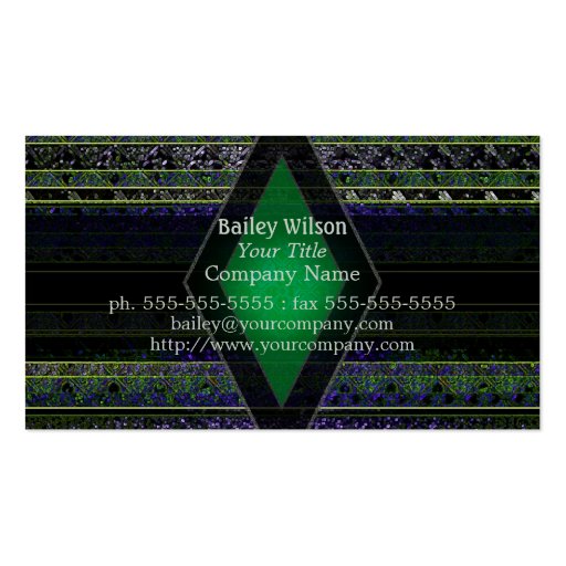 Wild Neon Stripes Monogram Business Cards Template (back side)