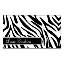 Wild Nights Zebra Print Custom Calling Card Business Cards
