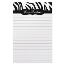 Wild Nights Zebra Print Custom Lined Stationery