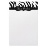 Wild Nights Zebra Print Custom Personal Stationery