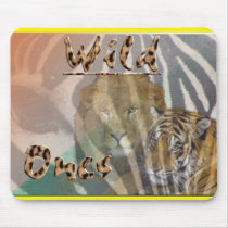 WILD ONES COLLAGE LION TIGER ZEBRA MOUSE PAD