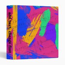 Wild Paint Brush Colors and Music Sheets Binder