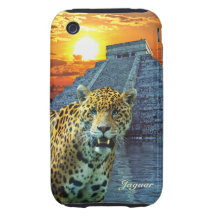 Wild Panther Jaguar & Chichen Itza iPhone Case iPhone 3 Tough Case