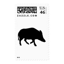 Wild pig - boar postage stamp