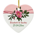 Wild pink rose floral wedding keepsake ornament ornaments