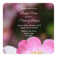 wild pink rose flower all party invitations