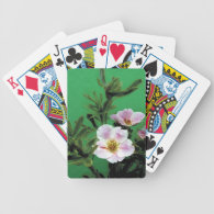 wild pink rose flowers in green, Elegant Poker Deck